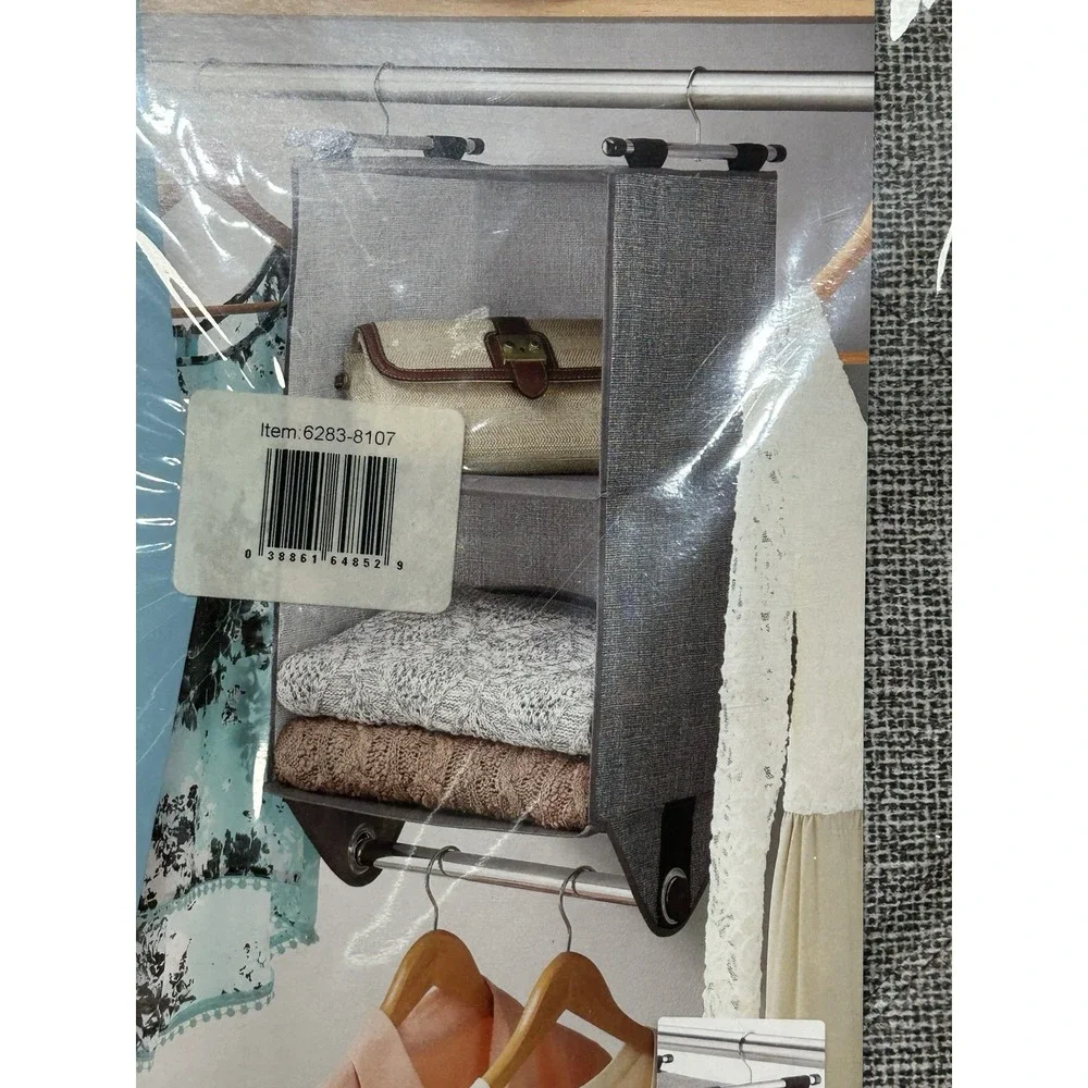 Whitmor 2-Section Closet Organizer - Crosshatch Gray, Sturdy, Durable
